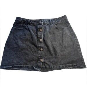 Women's Denim button up black skirt size 2xl plus size